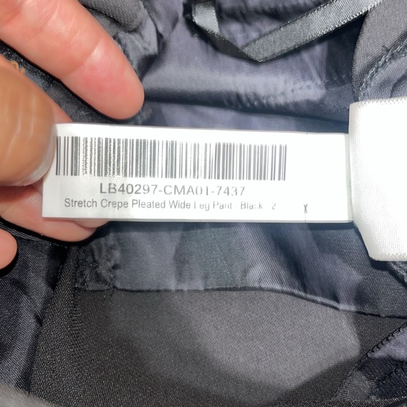 Quince Stretch Crepe Pleated Wide Leg Pants Trousers Black 2 - Picture 11 of 11